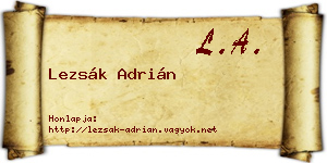 Lezsák Adrián névjegykártya